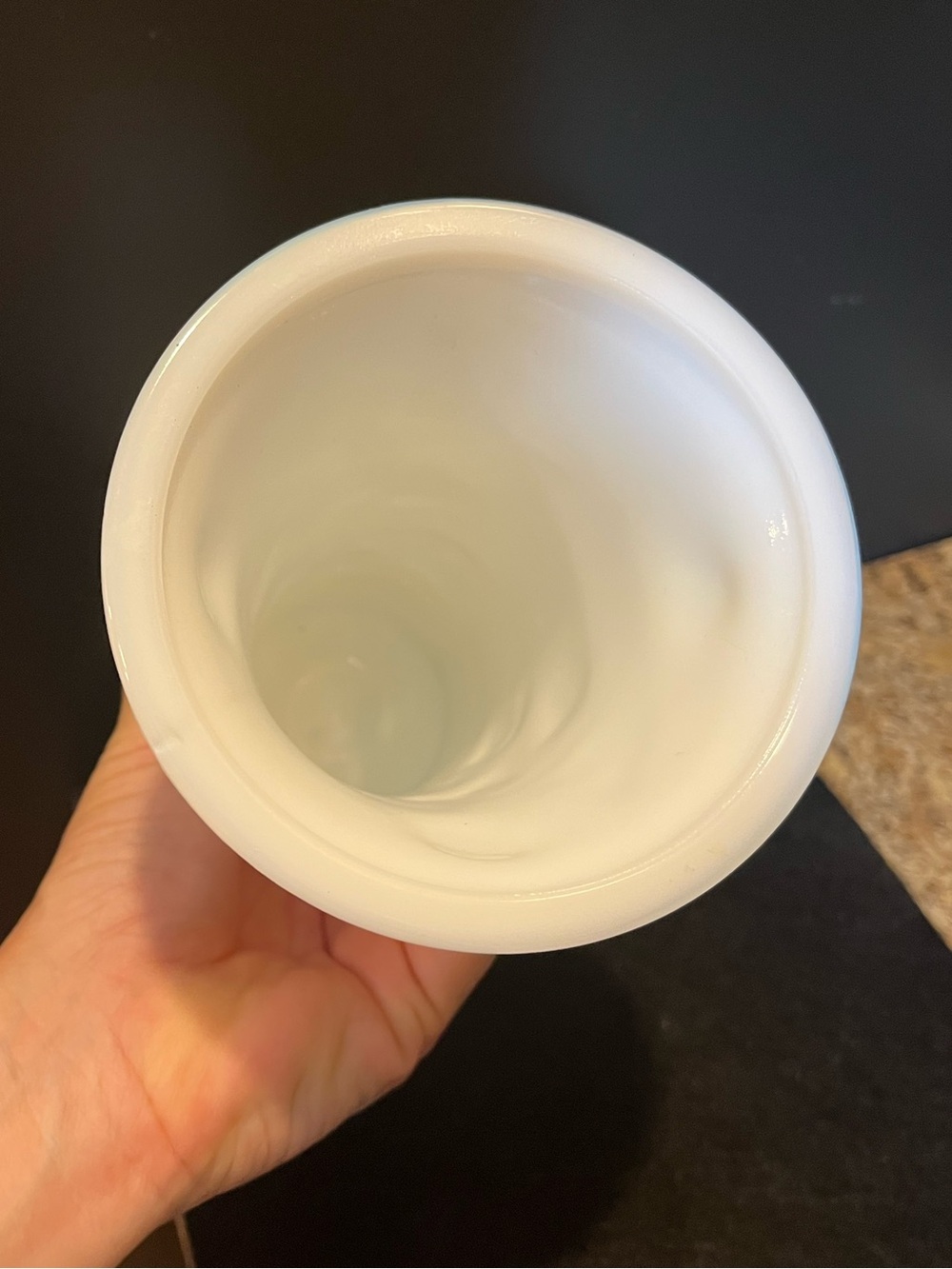 Classic White Embossed Milk Glass Vase Ivy Leaf Pattern - Picture 9 of 15
